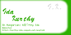 ida kurthy business card